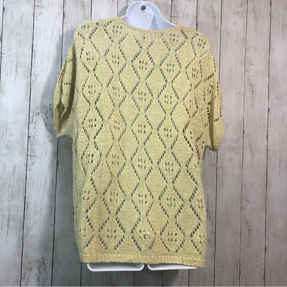 Leo & Nicole Open Knit Short Sleeve Sweater XXL - Picture 3 of 6